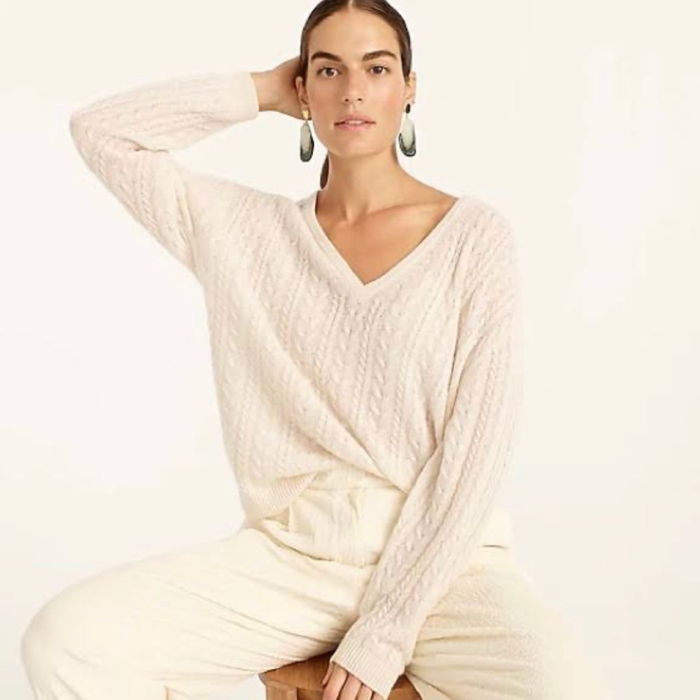 J Crew 100% Cashmere V Neck Sweater